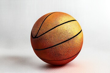 Obraz premium Perfectly round basketball with sharp textures centered on a clean background.