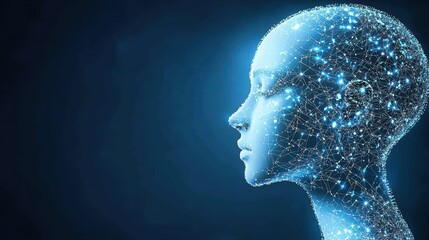 Artificial Intelligence and Machine Learning World map with data visualizations showing AI development and adoption, blue background, illustrating global machine learning advancements