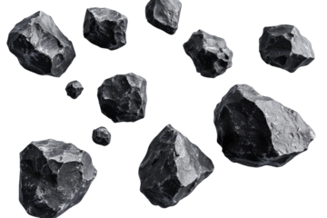 [Transparent Background PNG]Abstract Black Stone Composition