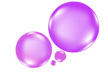 Liquid cosmetic clear purple gel or violet serum texture, lavender oil swatch isolated, transparent background. Fluid glowing spilled collagen droplets. Cute smooth beauty product, decoration element