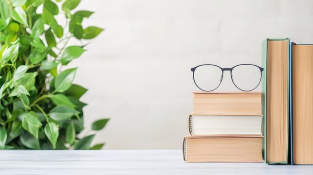 Book on a Desk or Table Stack of textbooks on a student desk, creating a sense of academic focus and dedication