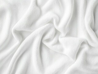 Fototapeta premium Soft white fabric texture with wrinkles and folds. (1)