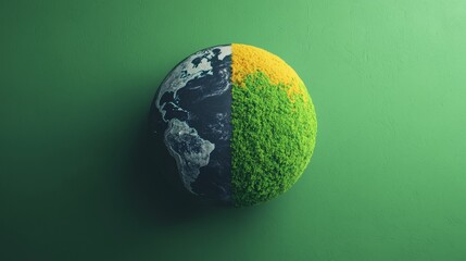 Fototapeta premium Digital Art Piece of Earth Displaying Half Its Surface in Vibrant Colors and Textures