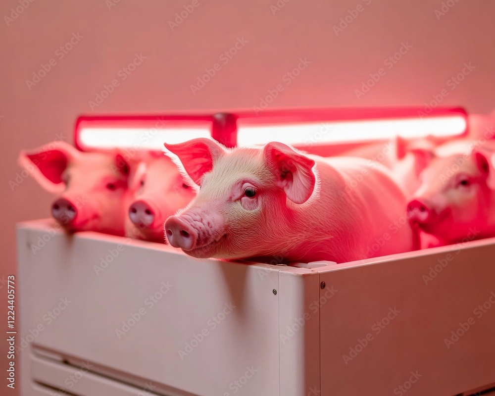 Poster sleek robotic livestock feeder in modern barn automated grain dispenser with smart tags for efficien