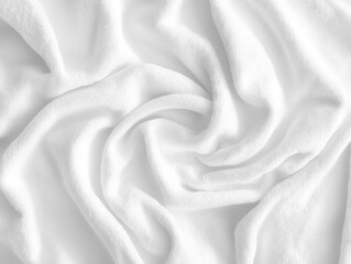 Obraz premium Soft white fabric texture with wrinkles and folds.