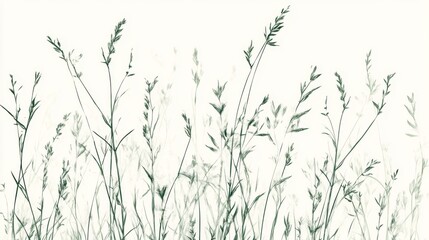 Monochrome illustration of wild grasses.