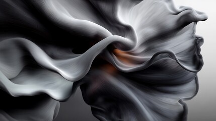Abstract Gray Swirling Forms: A Study in Fluid Dynamics and Artistic Expression