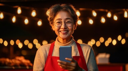 Dynamic Urban Dining QR Codes and Mobile Payment at Night Market - Tech Integration and Small Business Growth with LED Ambiance in Korean Culinary Scene