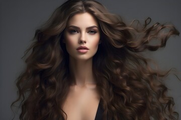 Posing as a high fashion model with long hair