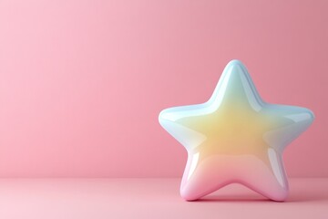 D Render of a Star-Shaped Decor Piece with Pastel Colors