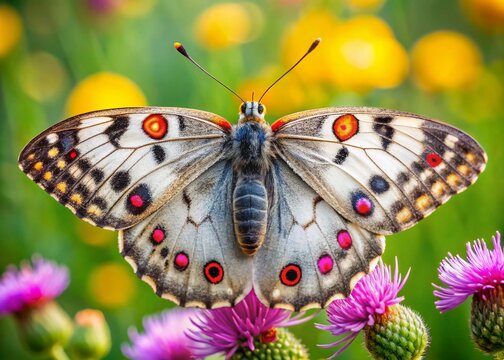 Apollo Butterfly (Parnassius apollo) in Mosel Valley, Germany - Valwig Nature Photography