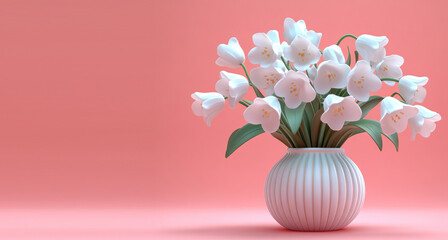 3D Bluebell Bouquet on Pink