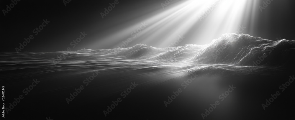 Poster Black White Gradient Abstract Noise Texture Minimalist Background Design