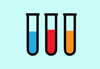 three colored cones on a light blue background, 