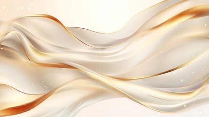 Obraz premium Elegant Gold and Beige Abstract Wave Design