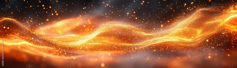 Poster vibrant abstract energy flow with warm colors and dreamy light in impressionist style