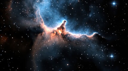 Fototapeta premium Breathtaking Cosmic Nebula with Stars and Colorful Gas Clouds