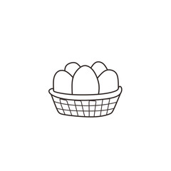 easter egg in basket vector icon