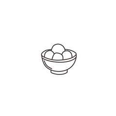 food for ramadan kareem vector icon. food in the container. snack in a bowl