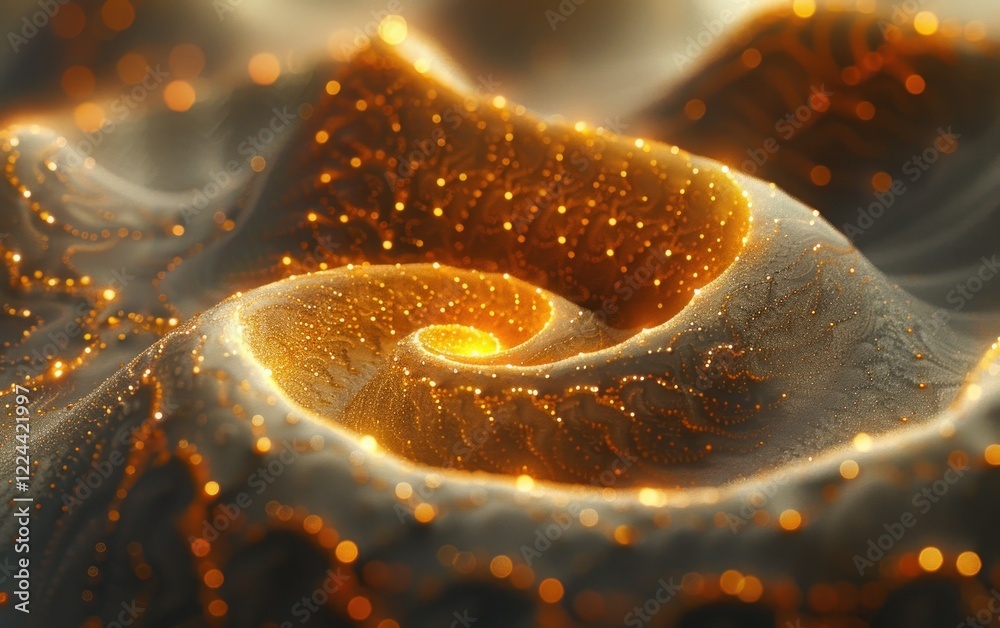 Canvas Prints luminous golden spiral: an abstract cosmic pattern