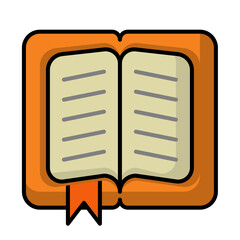 Open book icon. office material icon. lineal color