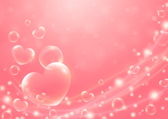 valentine background design with bubble heart 0030