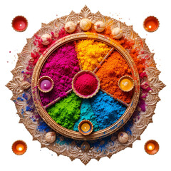 Naklejka premium Colorful Mandala Illustration on doodle style. Bright colors mandala design for print.