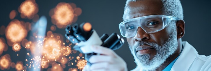 Futuristic Scientific Exploration Celebrate Scientists Day with a Focus on Precision Microscopy - Advanced Tech Innovation in Healthcare Labs for Winter Discoveries