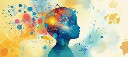 Conceptual Visualization of Neurodevelopmental Disorders and Brain Development. Autism Spectrum Disorder. Illustration of ADHD: Hyperactivity, Impulsivity, and Inattention. Intellectual Disabilities