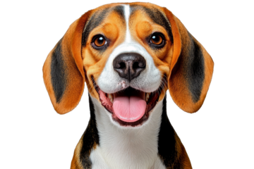 [Transparent Background PNG]Happy Beagle Portrait Close-Up
