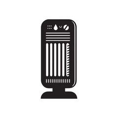 Electric heater icon. Portable electric heater vector on white background