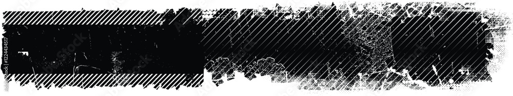 Aufkleber grunge textured banner with rough edges. halftone dots texture. overlay grunge texture . simply plac