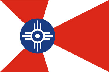 Vector image of the flag of Wichita, Kansas, USA.