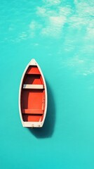 Obraz premium Multicultural couple enjoys a serene boat ride on clear blue waters during a sunny afternoon. Generative AI