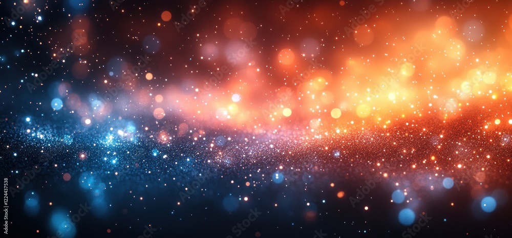 Aufkleber abstract gradient background in orange blue pastel colors with soft bokeh lighting effects