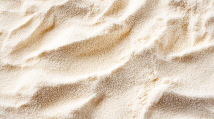 Fototapeta premium Creamy textured whey powder closeup, kitchen backdrop, food ingredient