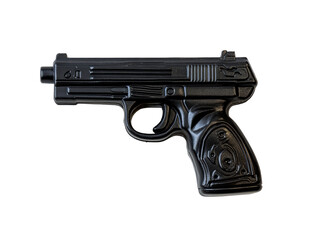 Isolated Black Toy Handgun