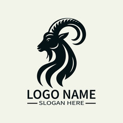 Fototapeta premium Elegant and Strong Goat Logo Design, Majestic Goat Logo, Mountain Goat Logo, Noble Creature Logo, Vintage Goat Logo