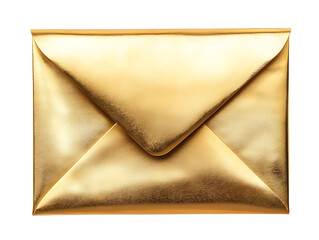 Golden envelope design on white and transparent background.