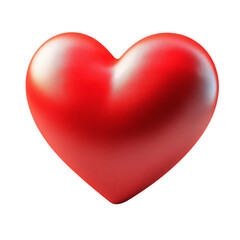 [Transparent Background PNG]3D Rendered Red Heart Shape