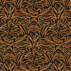 Pattern with tiger background.Vector seamless pattern with abstract tiger ornament.