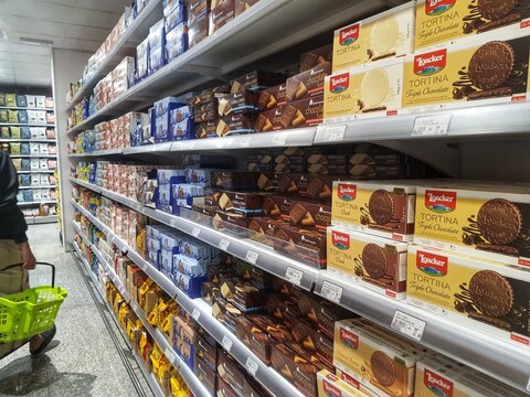 Madinah, Saudi Arabia on 28 February 2024. Loacker Tortina Chocolate Biscuits Supermarket Shelf Display
