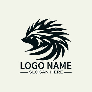 Sharp and Futuristic Hedgehog Logo Design, Cyberpunk Hedgehog Logo, Tech Hedgehog Mascot