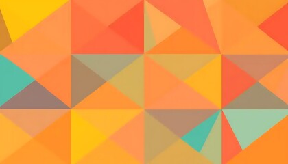 Abstract Geometric Pattern of Warm Hues Triangles