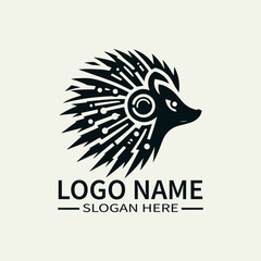 Sharp and Futuristic Hedgehog Logo Design, Cyberpunk Hedgehog Logo, Tech Hedgehog Mascot