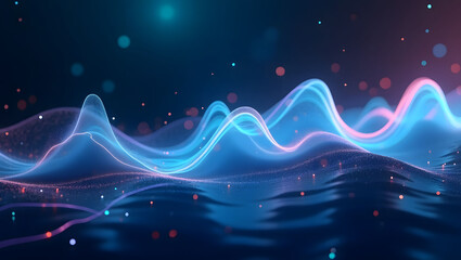 A vibrant, futuristic depiction of a point wave, set against an abstract, swirling background that appears to be in motion, evoking a sense of dynamic energy and connection. The wave itself is sleek a