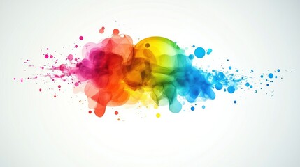 Fototapeta premium Rainbow paint splash banner design, white background
