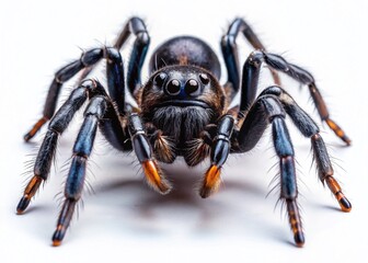 Fototapeta premium Black Spider Isolated on Clear Background - High-Resolution Stock Photo