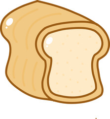 Cute bread cartoon doodle vector