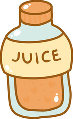 Cute juice in bottle cartoon doodle vector